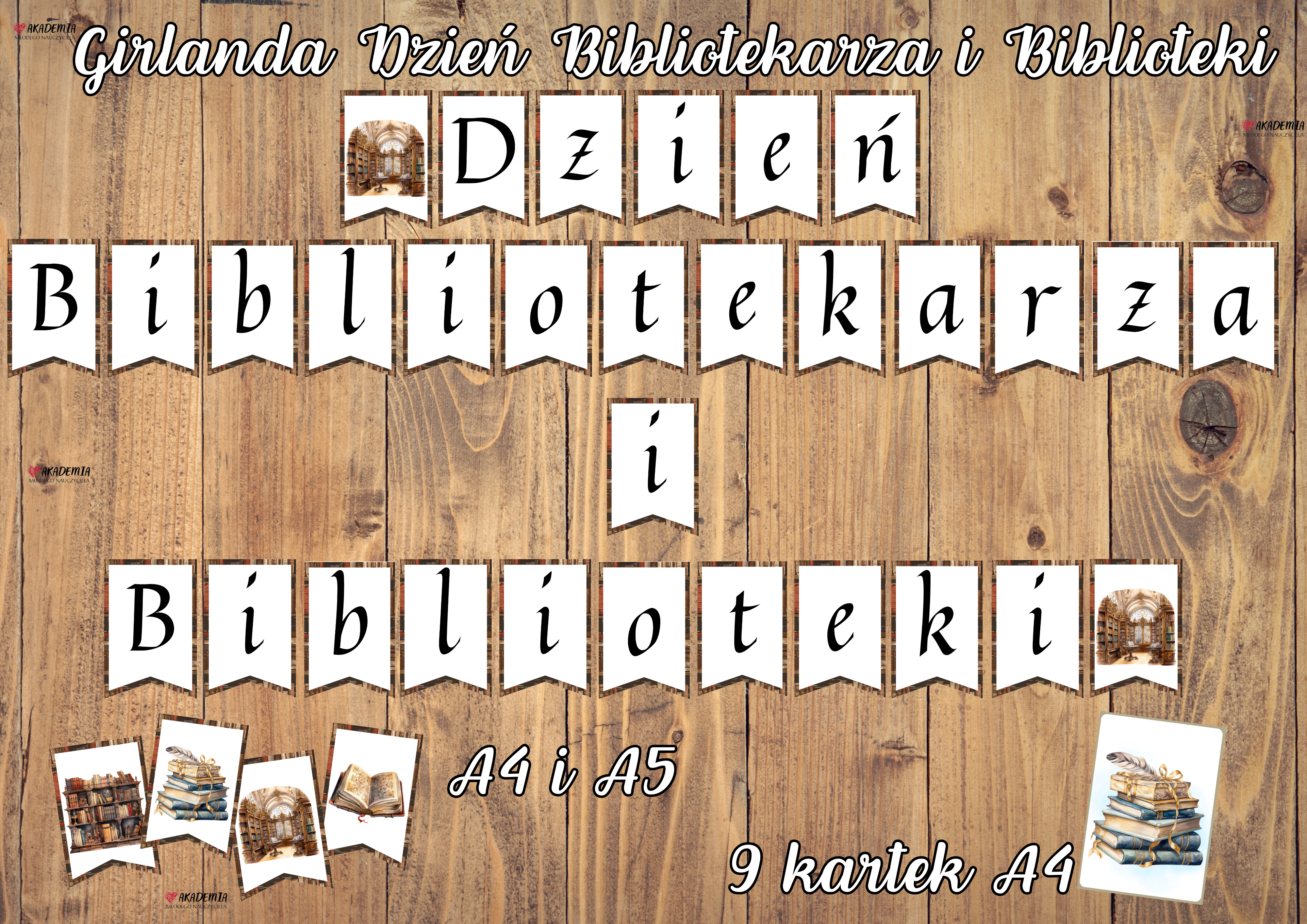 GIRLANDA - "DZIEŃ BIBLIOTEKARZA I BIBLIOTEKI"