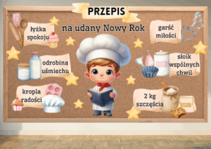 Przepis na udany Nowy Rok - dekoracja  gazetka