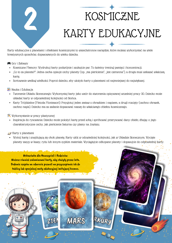 ZESTAW MATERIAŁÓW DO NAUKI O KOSMOSIE - KREATYWNY KOSMOS - obrazek 4