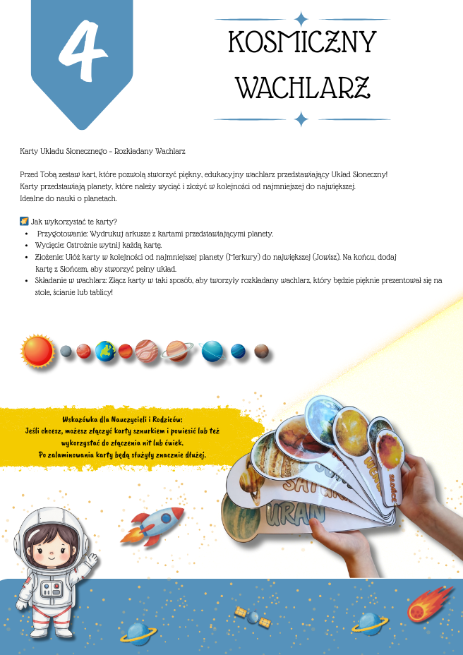ZESTAW MATERIAŁÓW DO NAUKI O KOSMOSIE - KREATYWNY KOSMOS - obrazek 5