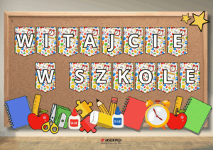 Witajcie w Szkole     Witajcie w przedszkolu: Gotowa gazetka edukacyjna do samodzielnego wydruku.